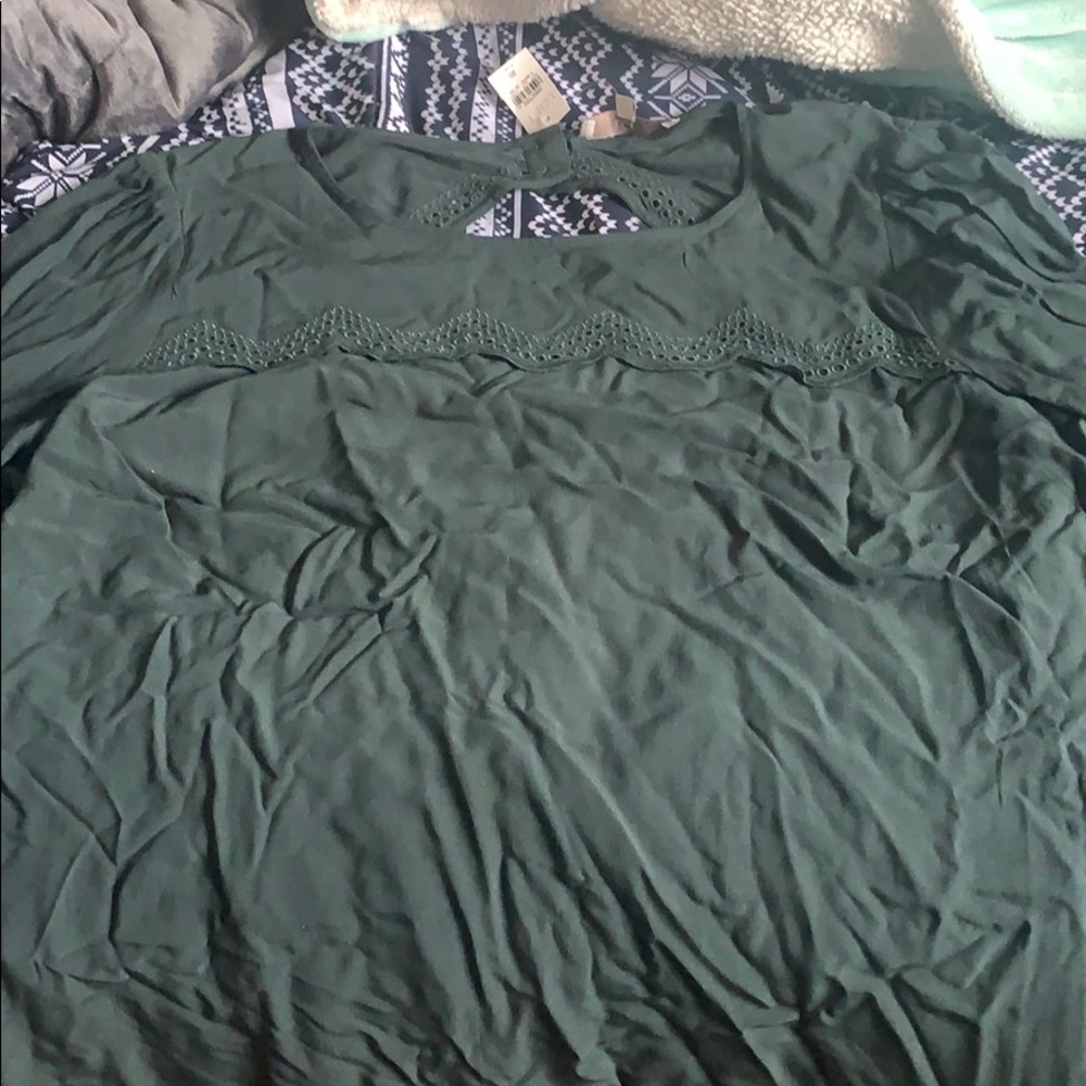 Loft Plus Size Green Shirt